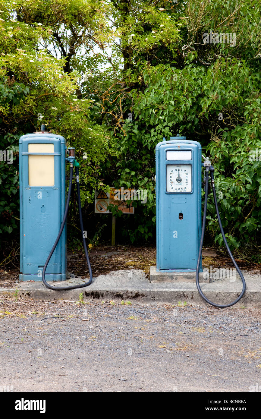 Vintage fuel pump pair Stock Photo