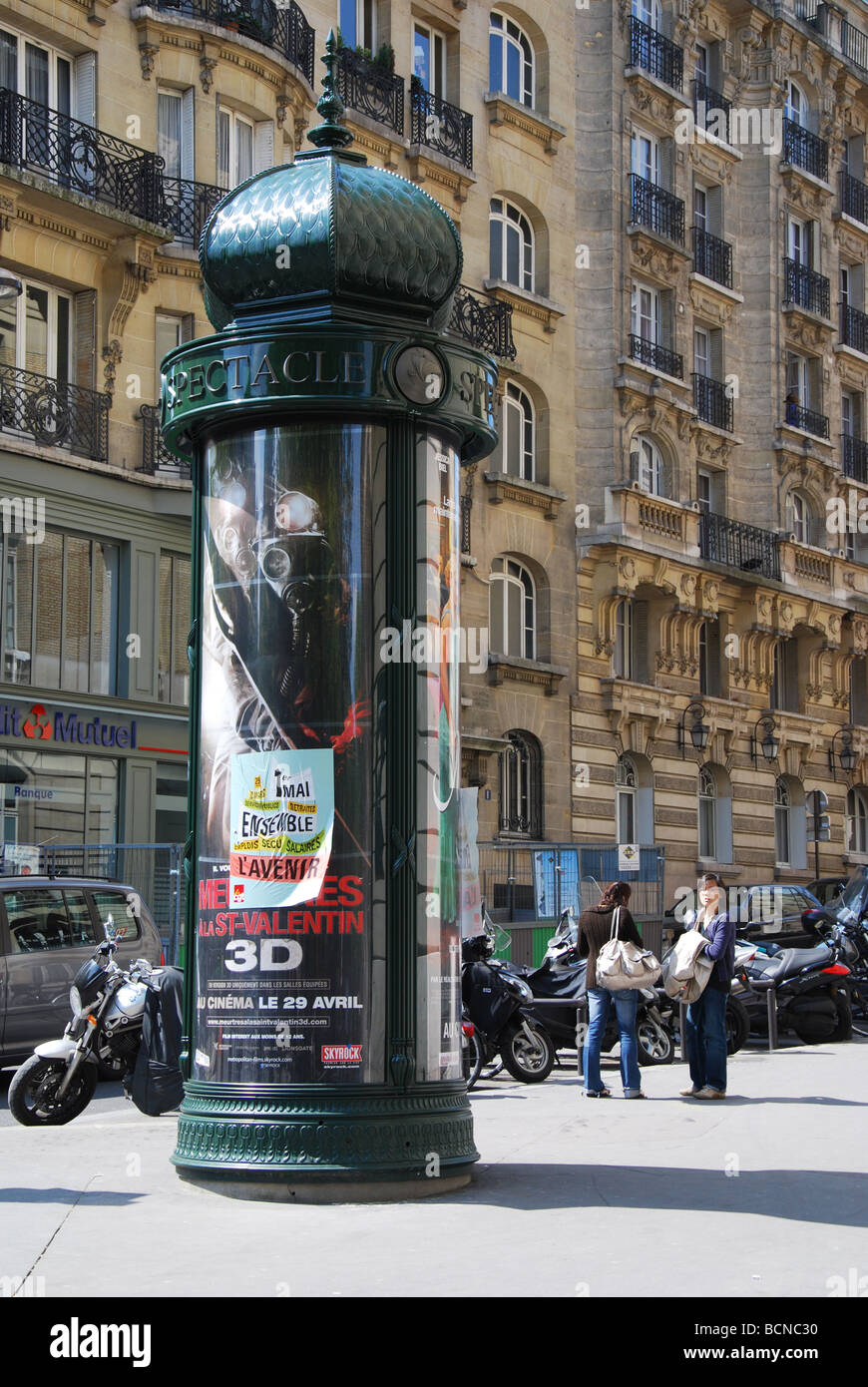 Morris column in Rue de Vaugirard 6th arr. Paris France Stock Photo