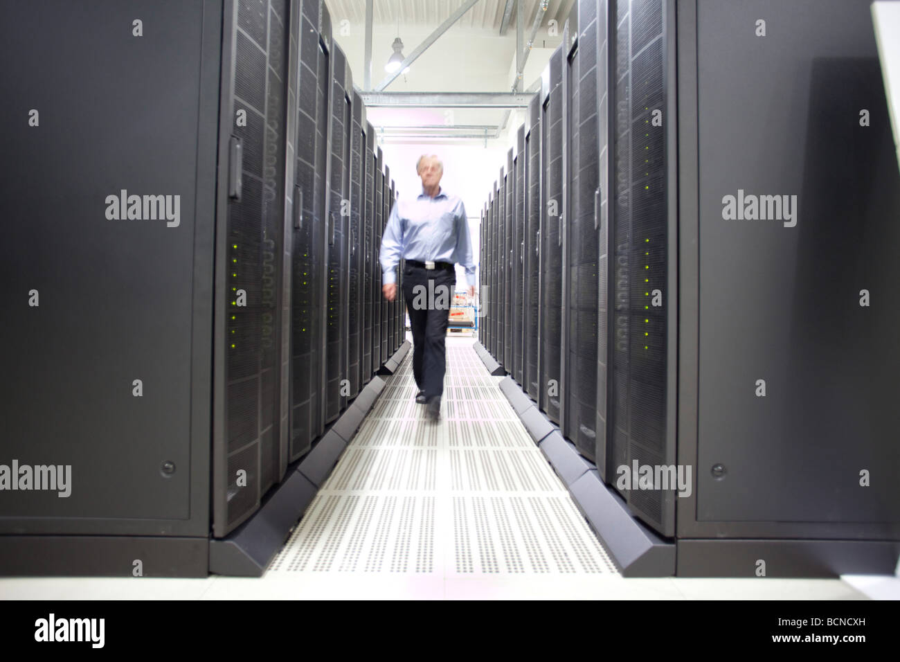 Supercomputer JUROPA Researchers from all disciplines make use of supercomputers in order to discover how the climate is changin Stock Photo
