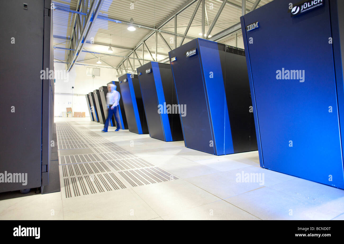 Supercomputer Jugene Researchers from all disciplines make use of supercomputers in order to discover how the climate is changin Stock Photo