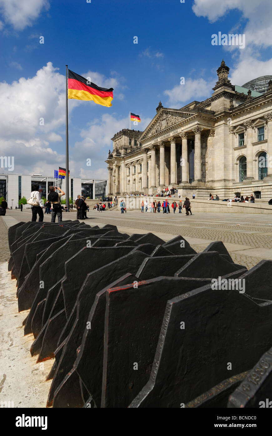 Berlin Germany The Reichstag Building Memorial to the 96 Reichstag members of opposition parties murdered by the Nazis Stock Photo