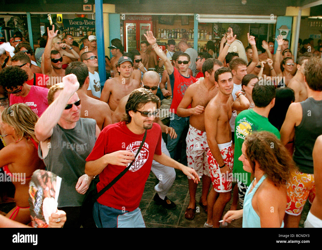 Young people clubbing in Ibiza Stock Photo