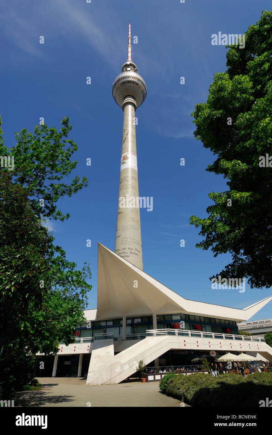 Berlin Germany Fernsehturm TV tower on Alexanderplatz Stock Photo