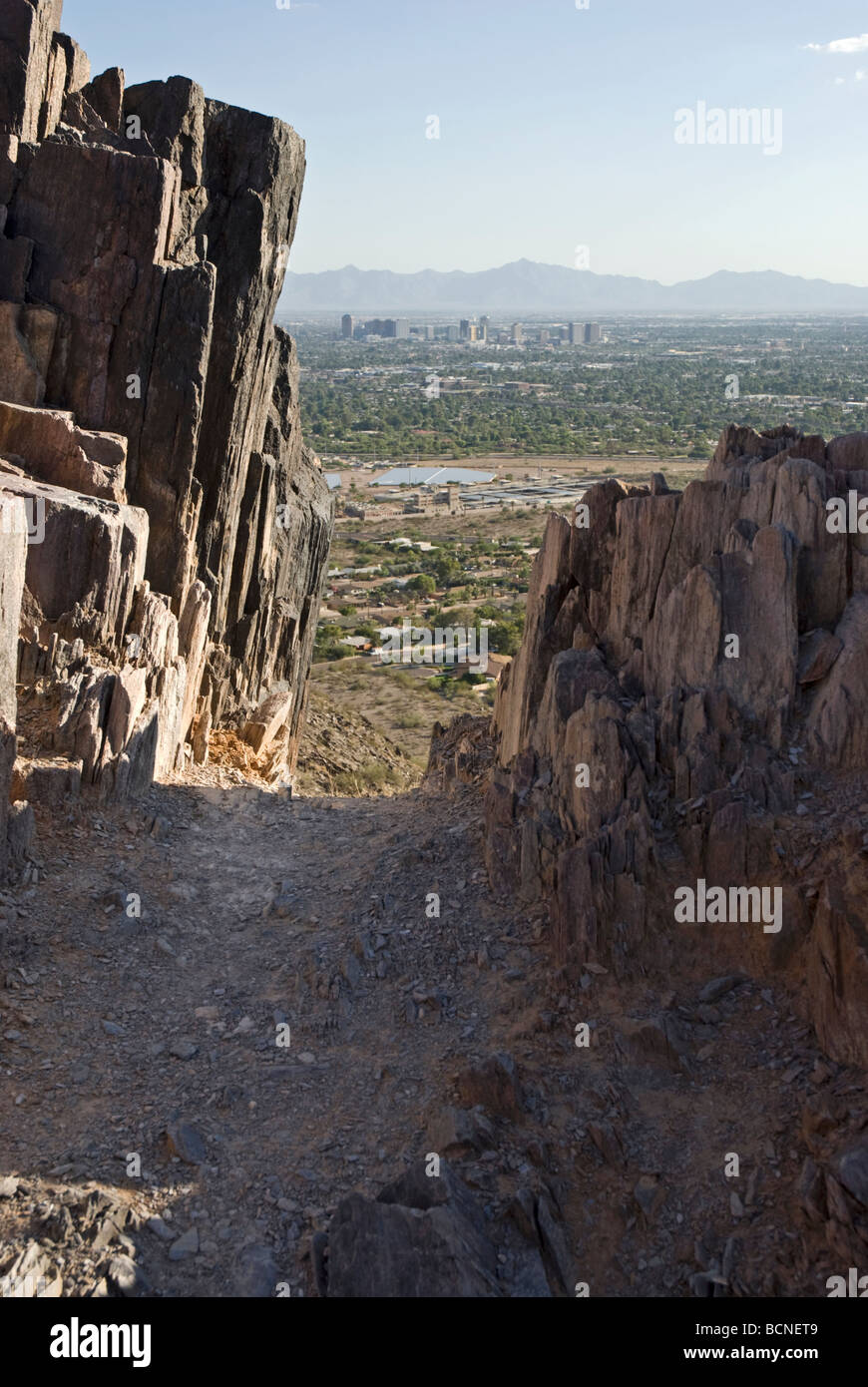 The summit trail of Piestewa Peak (formerly Squaw Peak) in the Phoenix ...