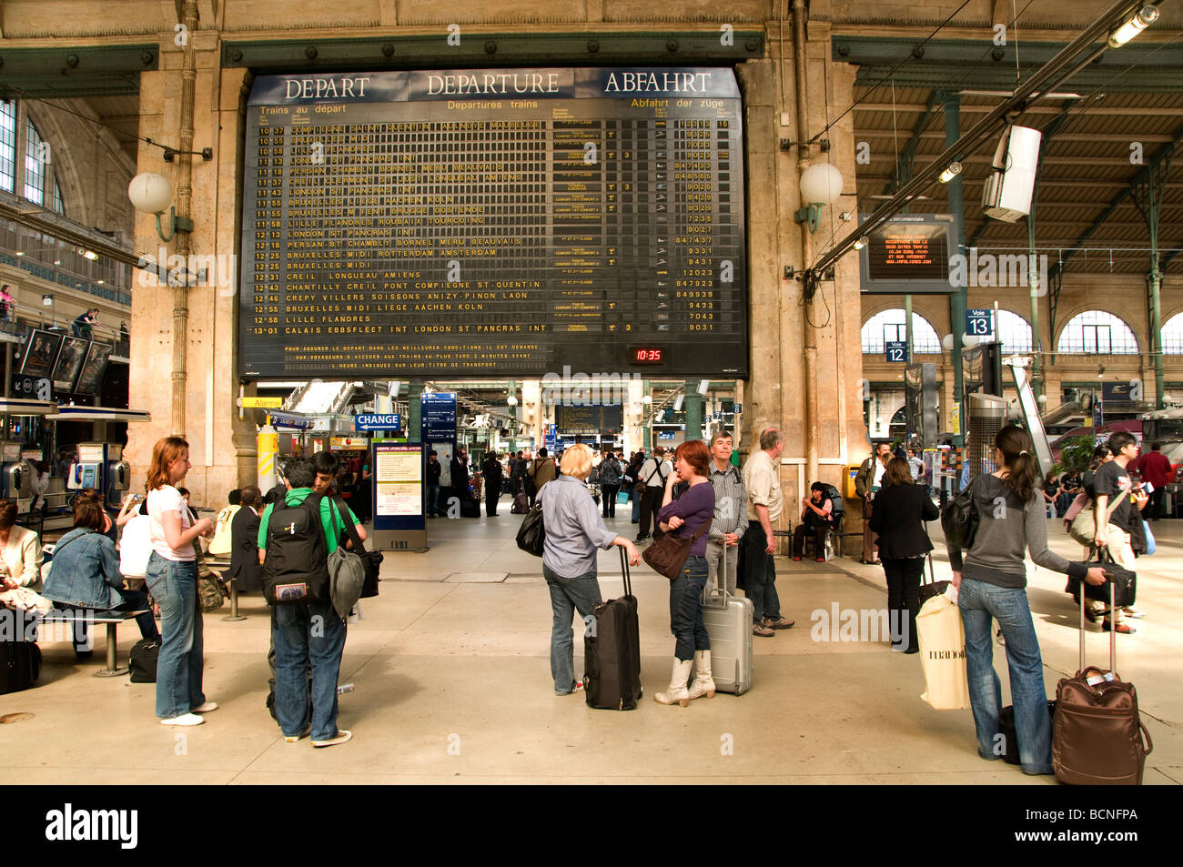 Gare du Nord Paris France TGV railway station train Stock Photo