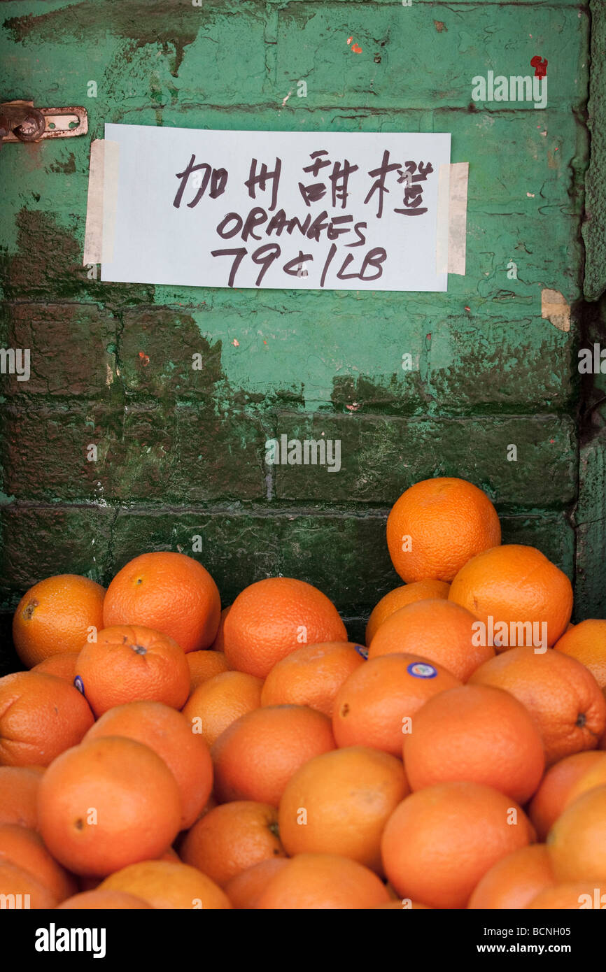 Small fruit shop in Chinatown, San Francisco, California, USA Stock