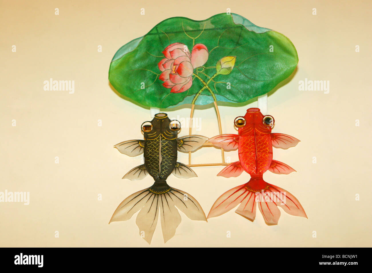 Kite with lotus and double goldfish design, The Kite Museum, Weifang