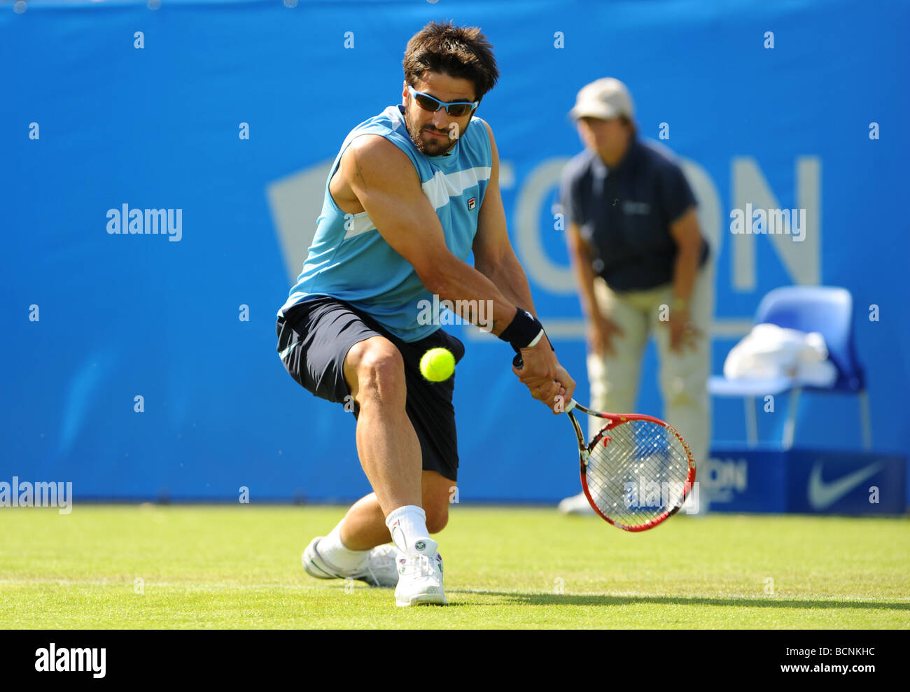 Janko Tipsarevic in action from the Aegon International 2009 at Devonshire park, Eastbourne Stock Photo