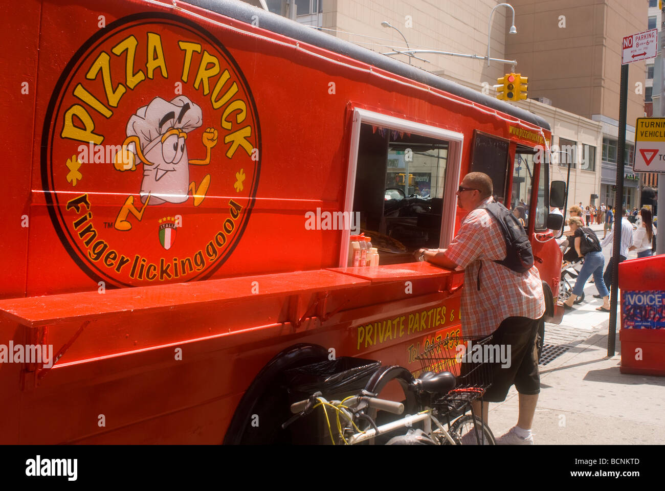 The New York Pizza truck in Greenwich Village in New York on Friday