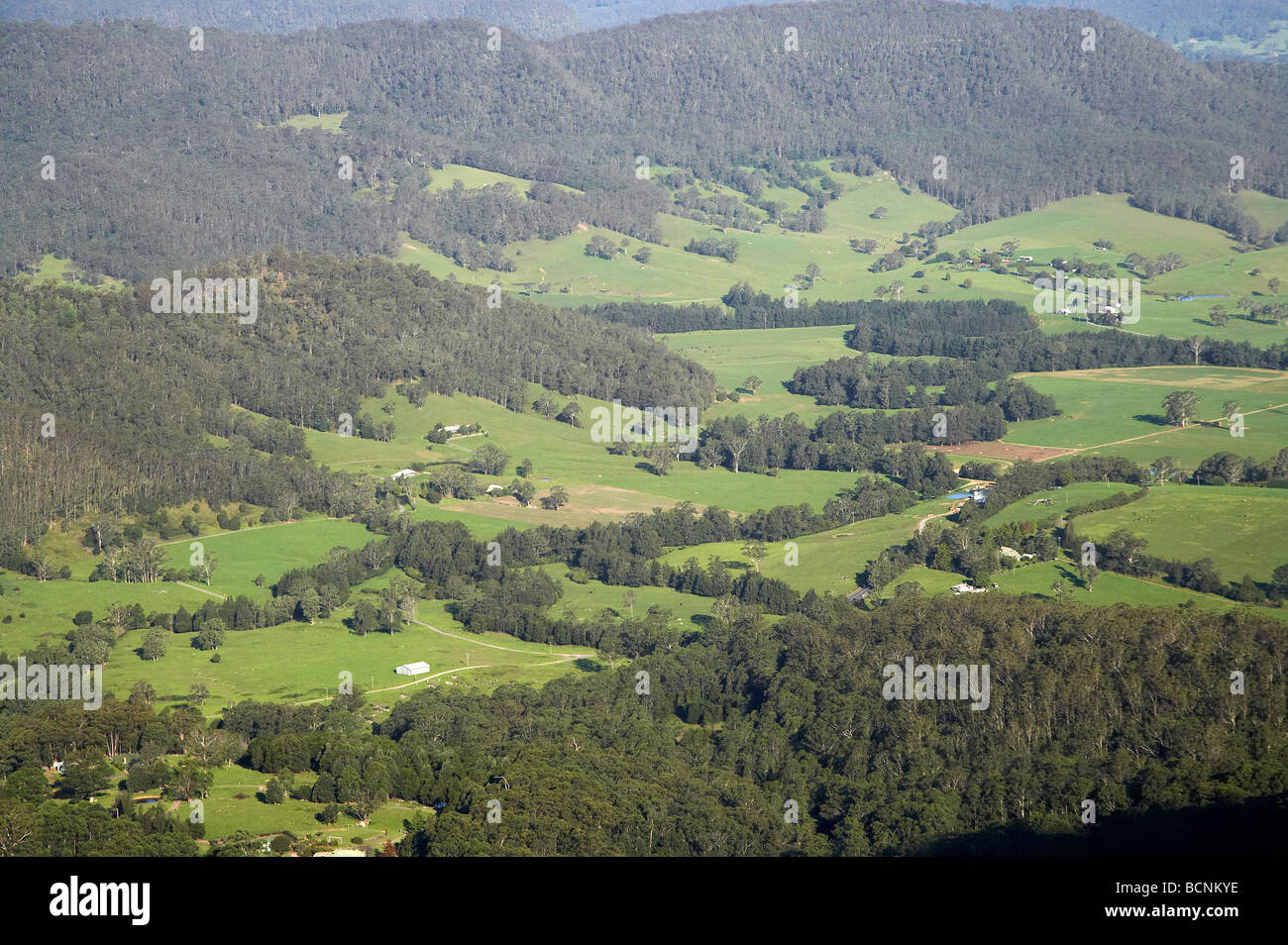 View over Kangaroo Valley from Manning Lookout Southern Highlands New South Wales Australia Stock Photo