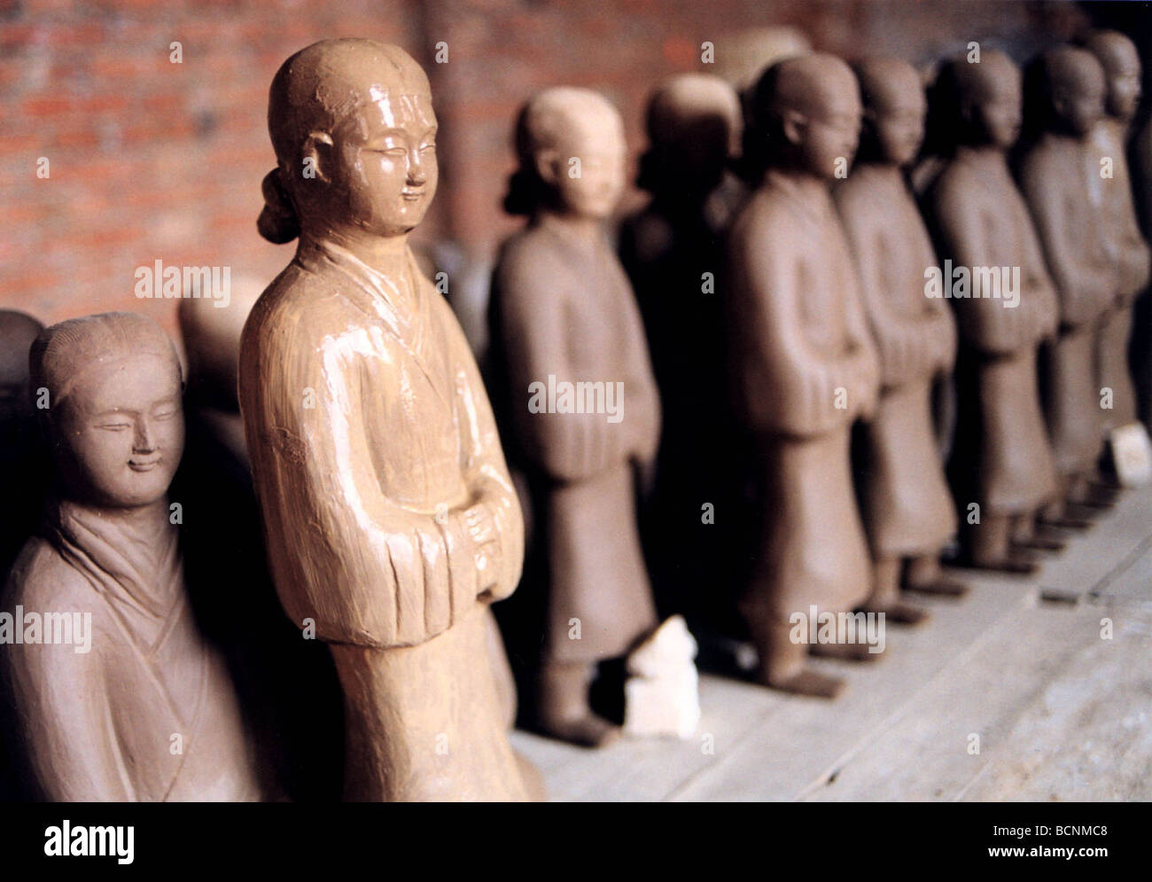 Clay mold of Tang Dynasty Tri-colored glazed figurines, Henan Province, China Stock Photo