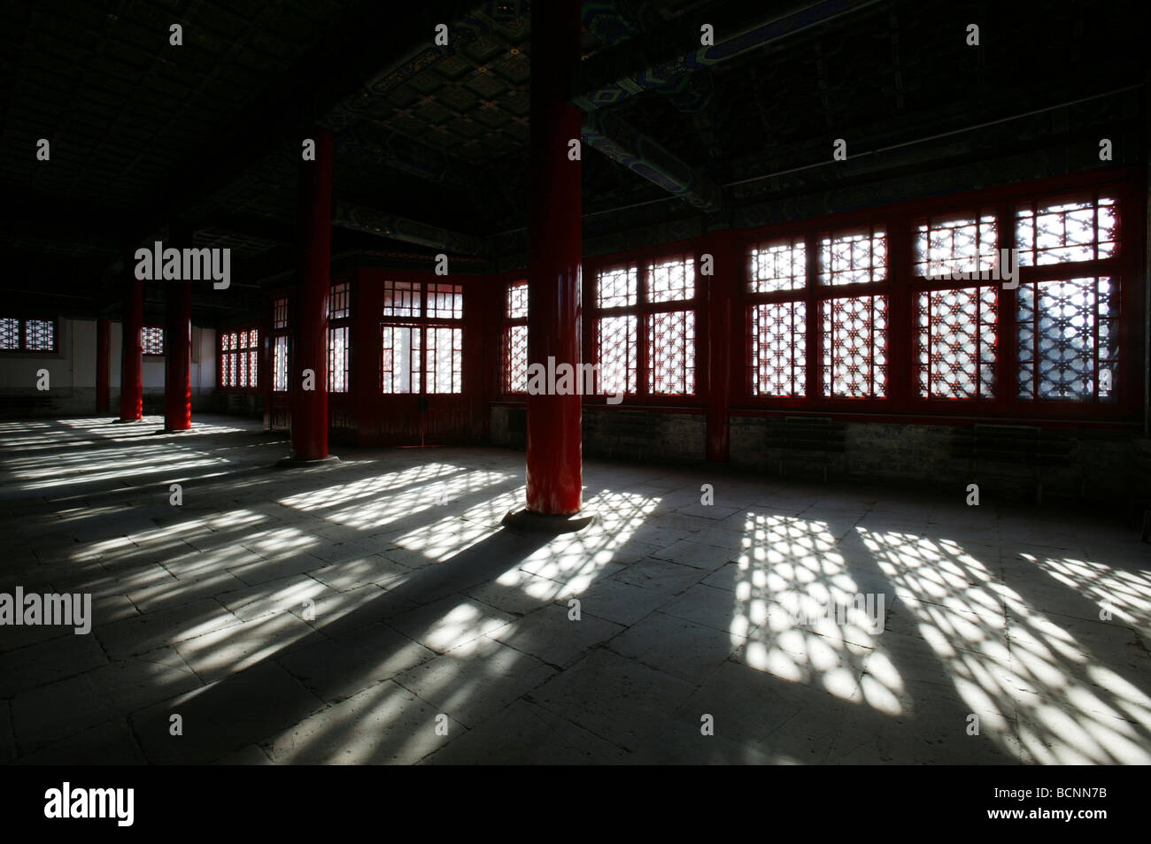 Empty interior of Hall of Military Eminence, Forbidden City, Beijing
