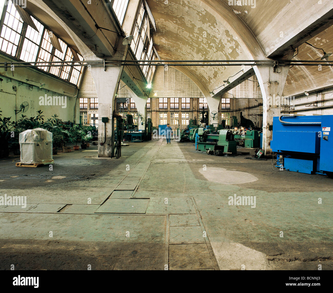 Workfloor of the remaining factory facilities with machinary and ...