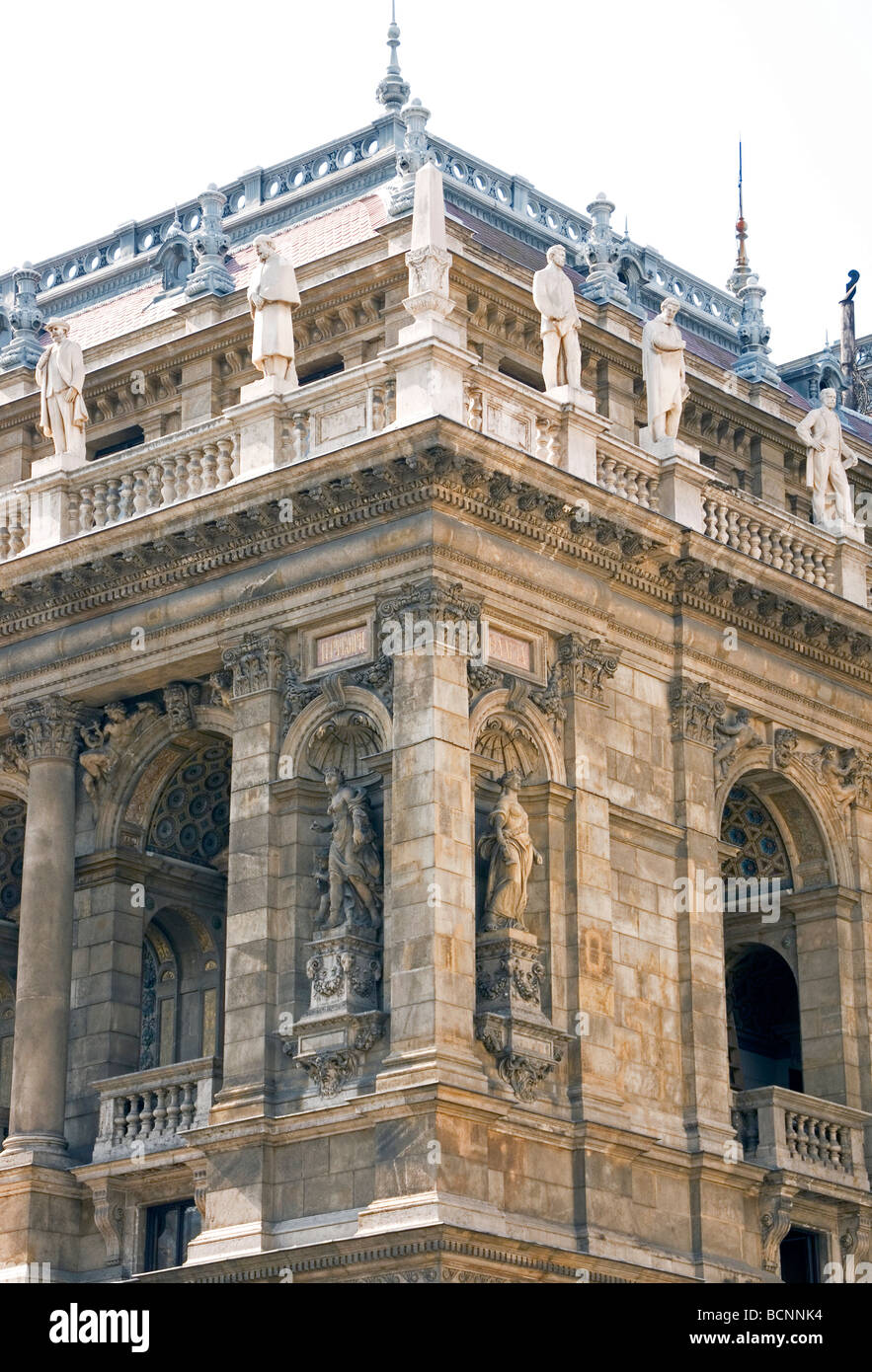 Hungarian State Opera House on Pest's Andrassy Blvd in Budapest was designed in neo-Renaissance style by architect Miklos Ybi Stock Photo