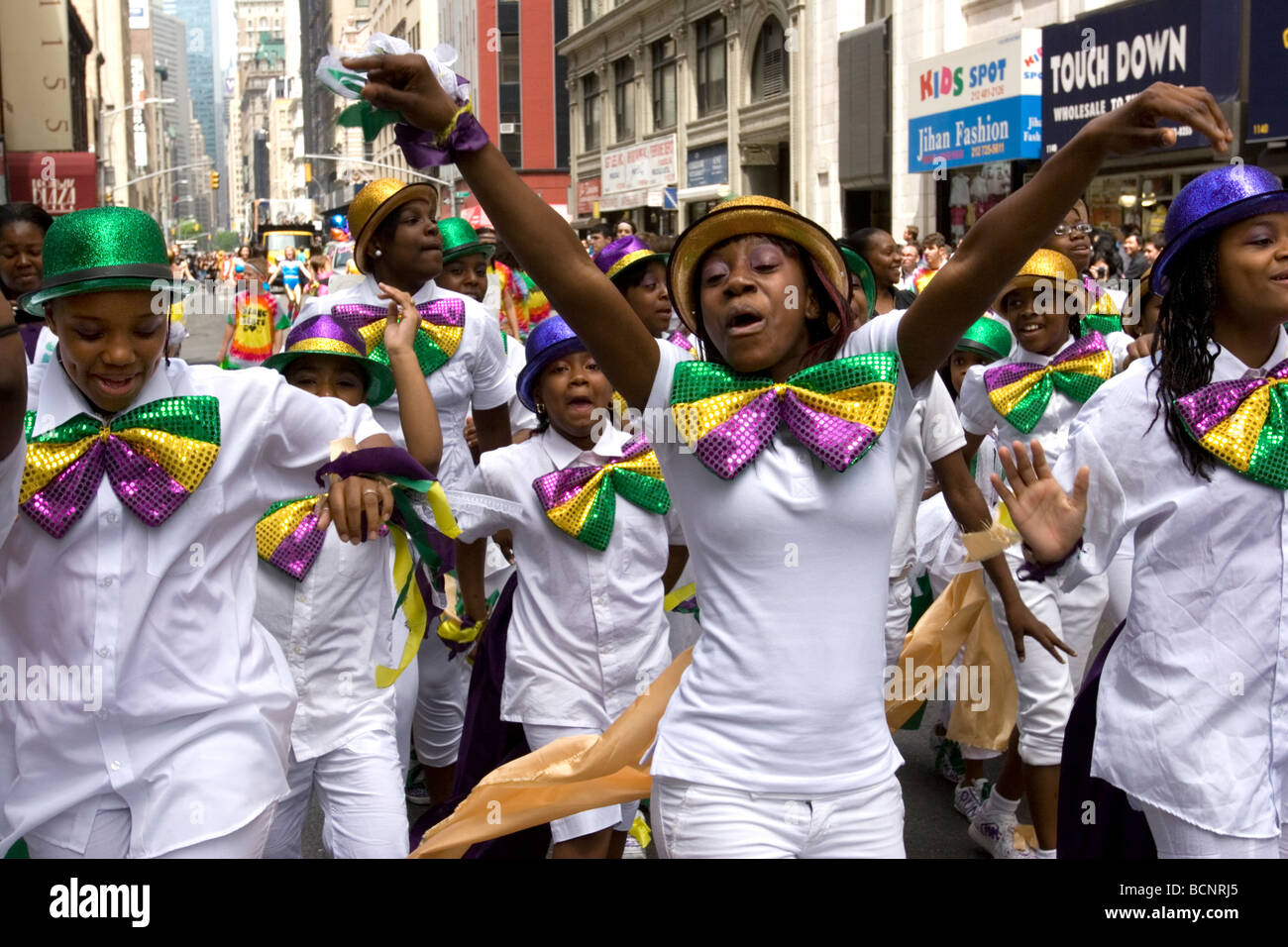 African American dance company at the annual dance parade on Broadway