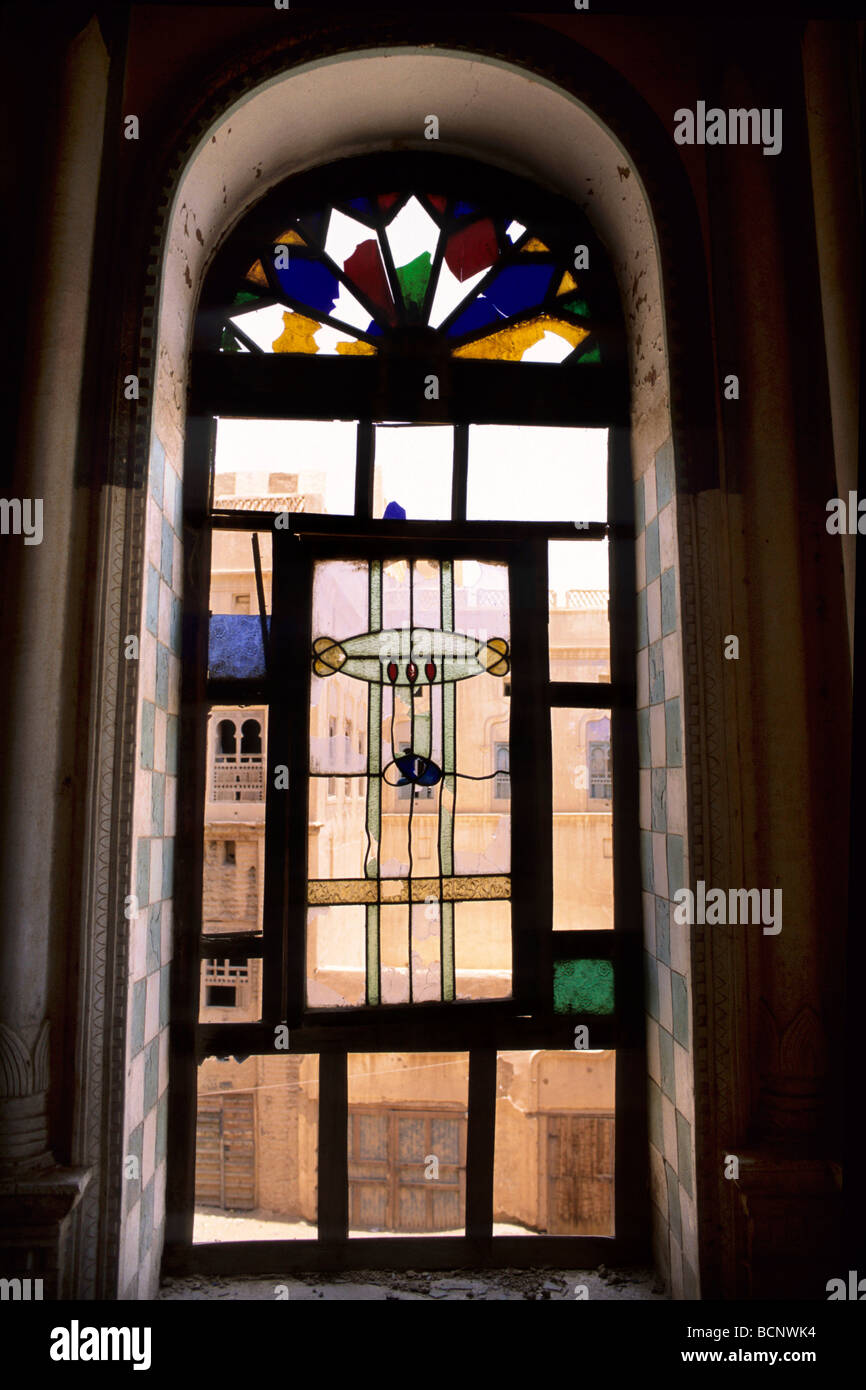 Yemen Tarim Glass Door Of The Sayyid Umar Palace Stock Photo Yemen Tarim Glass Door Of The Sayyid Umar Palace