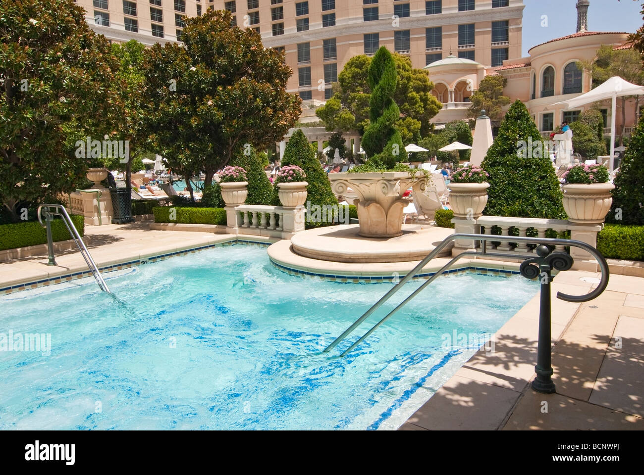 Hot tub spa area of Bellagio Resort and Casino. Stock Photo