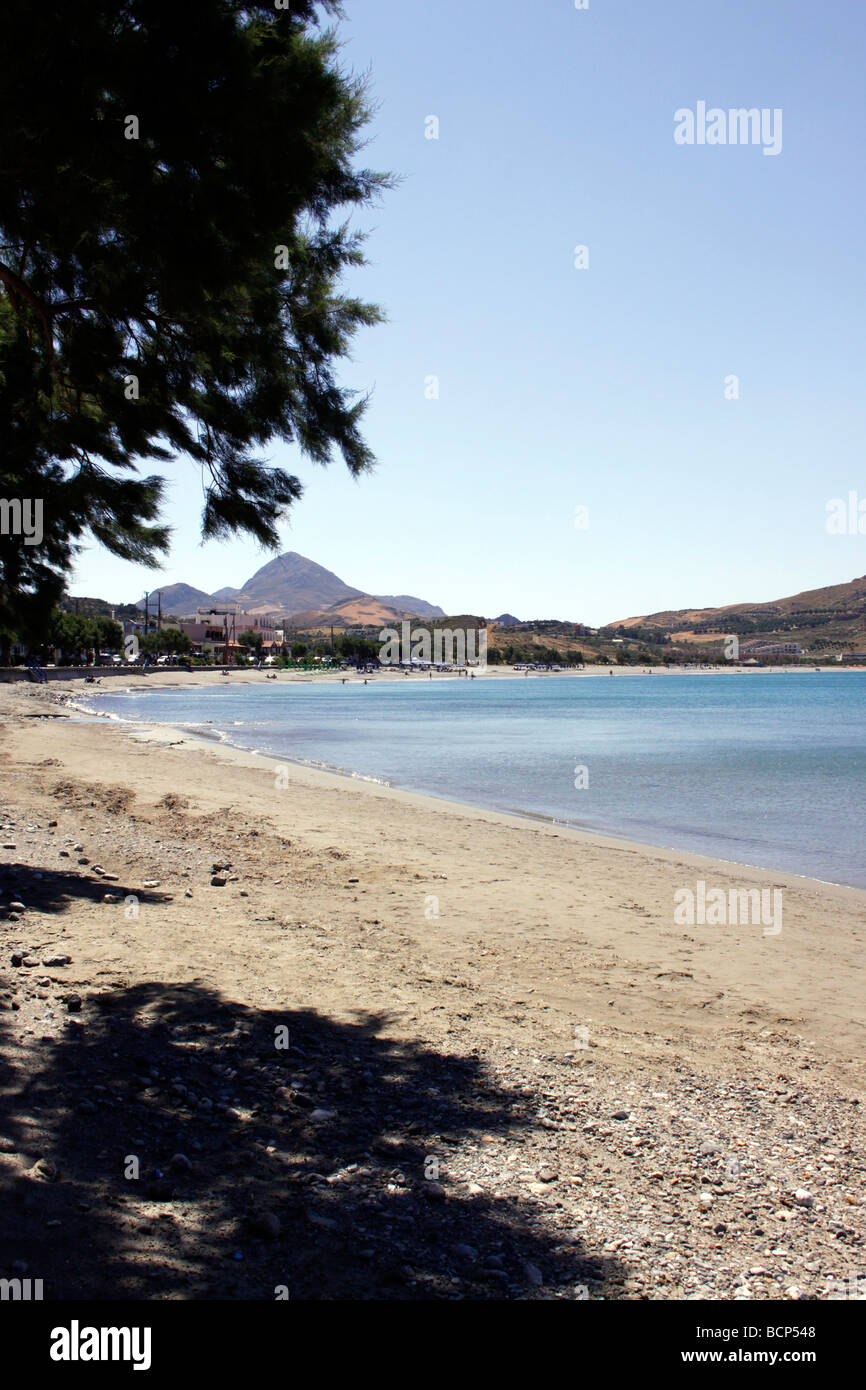 ONE OF THE PICTURESQUE BEACHES AT PLAKIAS A SMALL FISHING VILLAGE ON THE GREEK ISLAND OF CRETE. Stock Photo