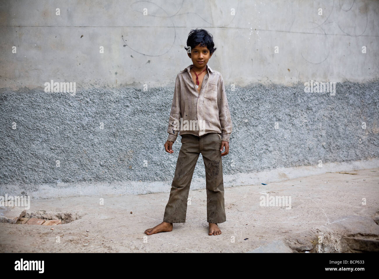 A portrait of a young boy in Jodhpur India Stock Photo