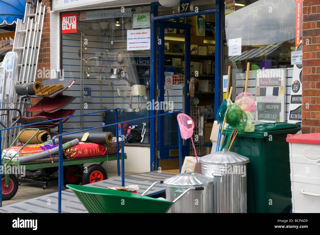 Front Of An Ironmongers Shop Stock Photo