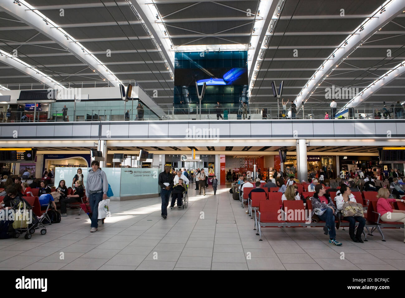 The interior of Terminal Five at Heathrow Airport in London Stock Photo