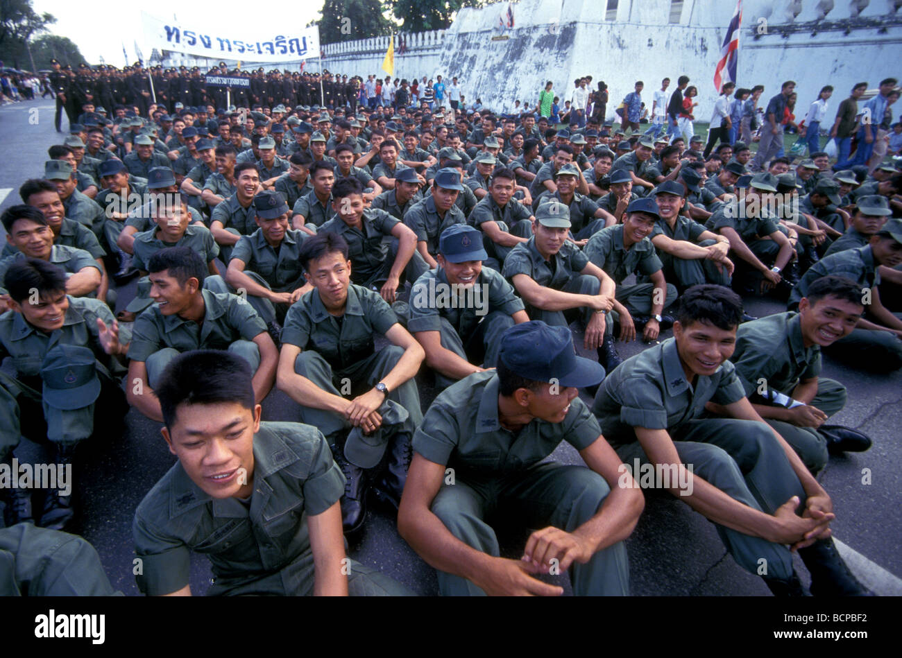 soldiers at kings birthday thailand Stock Photo