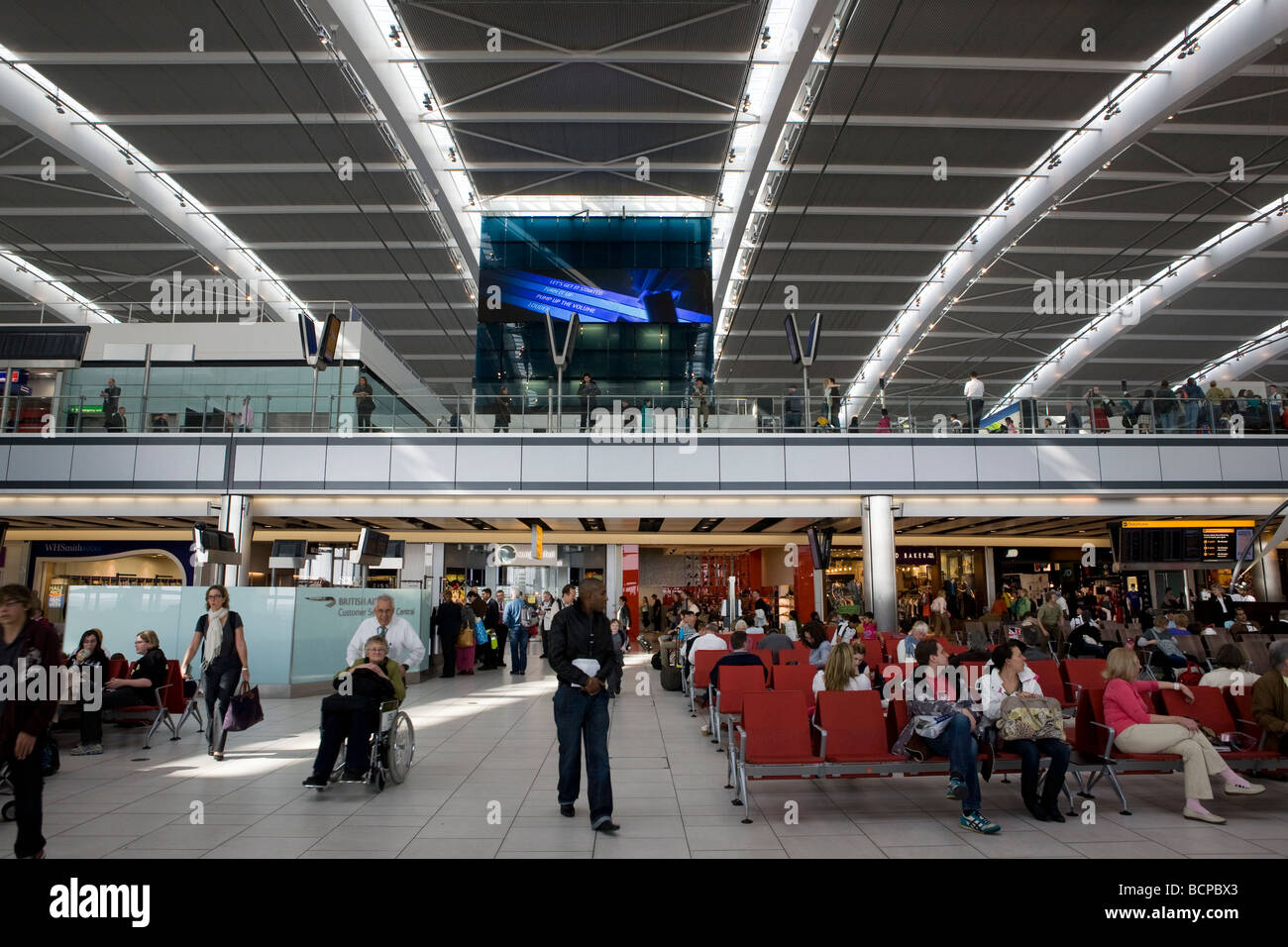 The interior of Terminal Five at Heathrow Airport in London Stock Photo