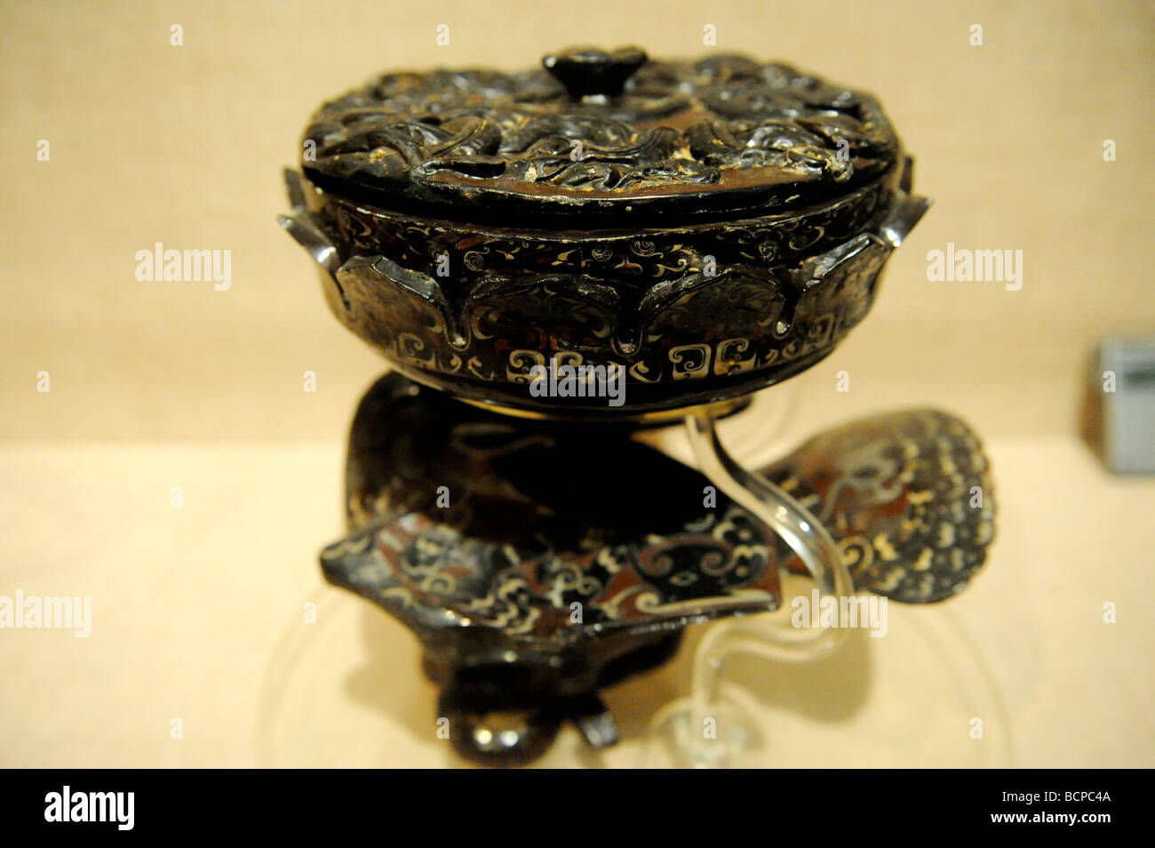 Lacquer ware ceremonial utensil from Chu State in The Warring States period, Capital Museum, Beijing, China Stock Photo
