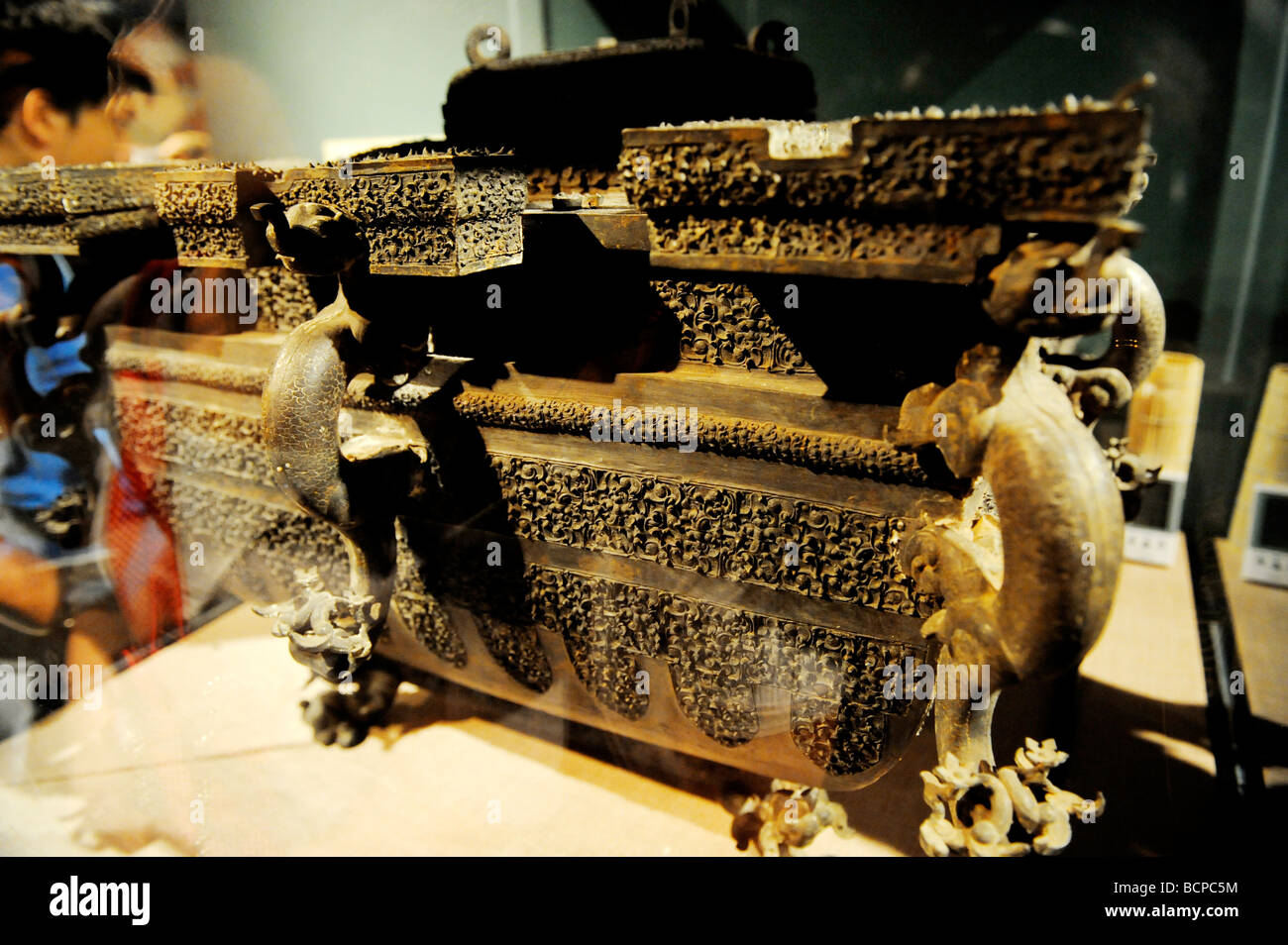 Exquisite bronze food container from The Warring States period from Chu State, Capital Museum, Beijing, China Stock Photo