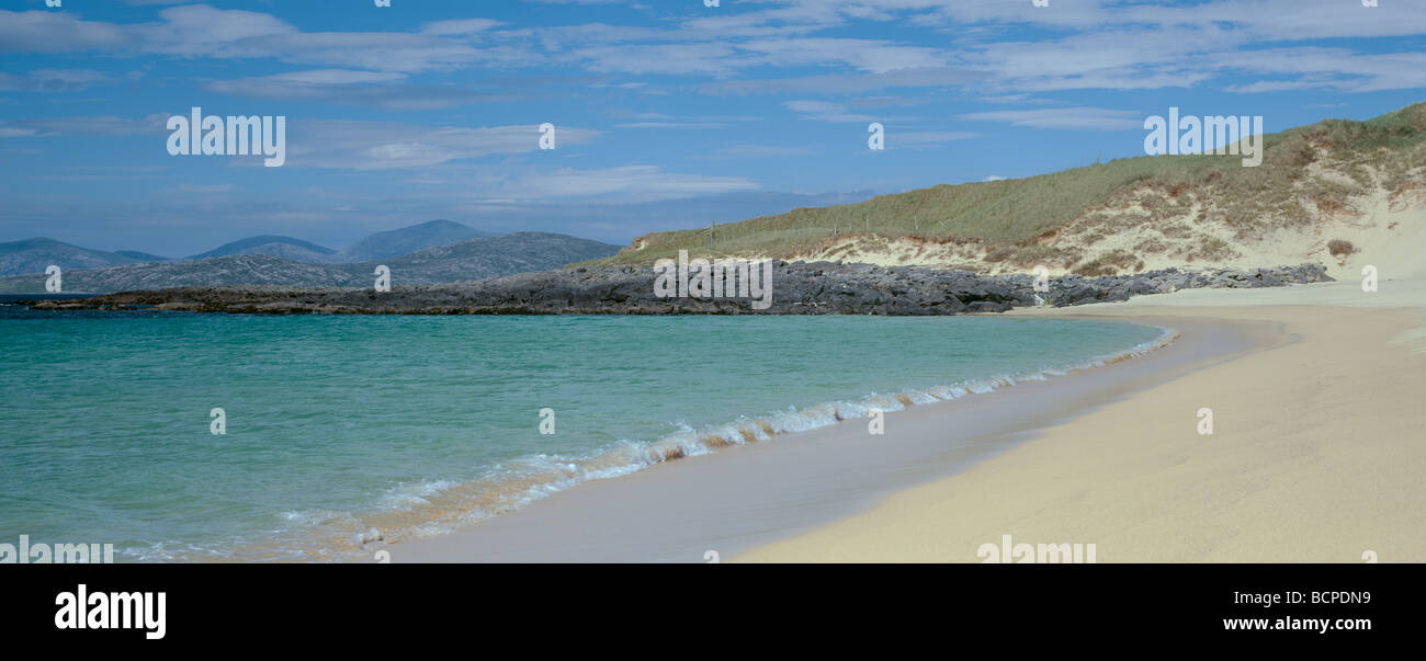 A panorama of Scarista beach on the island of Harris, Western Isles, Scotland. Stock Photo