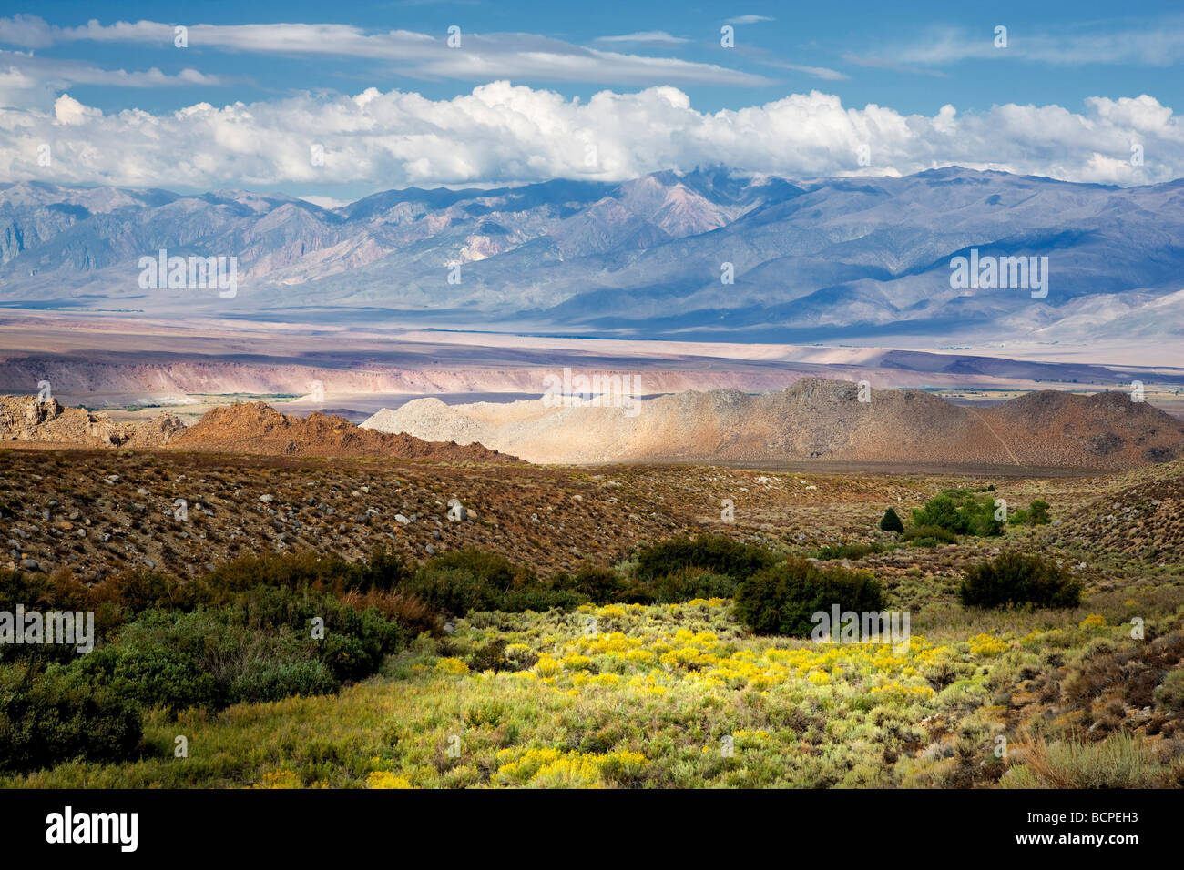 Owens Valley  from Bishop Canyon area California Stock Photo