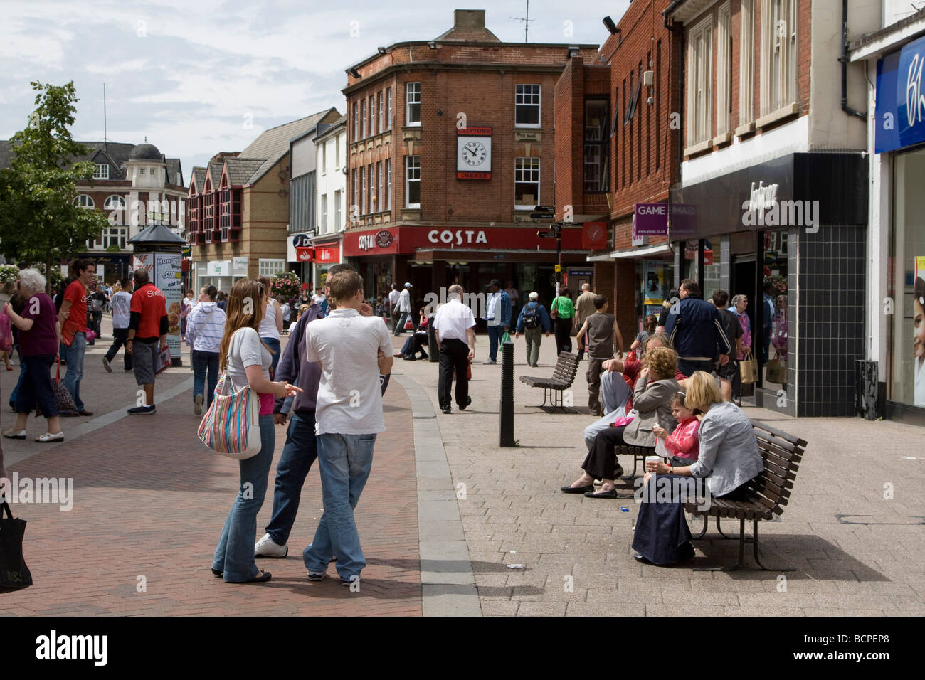 Bedford town centre high street Bedfordshire england uk gb Stock Photo