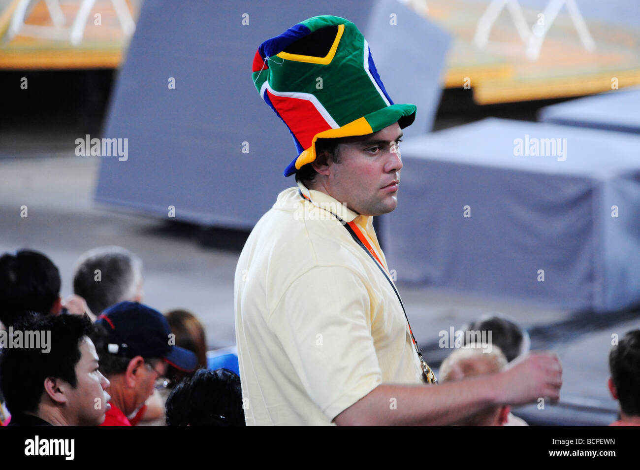 Foreigner attending 2008 Beijing Olympic Game, Beijing, China Stock Photo