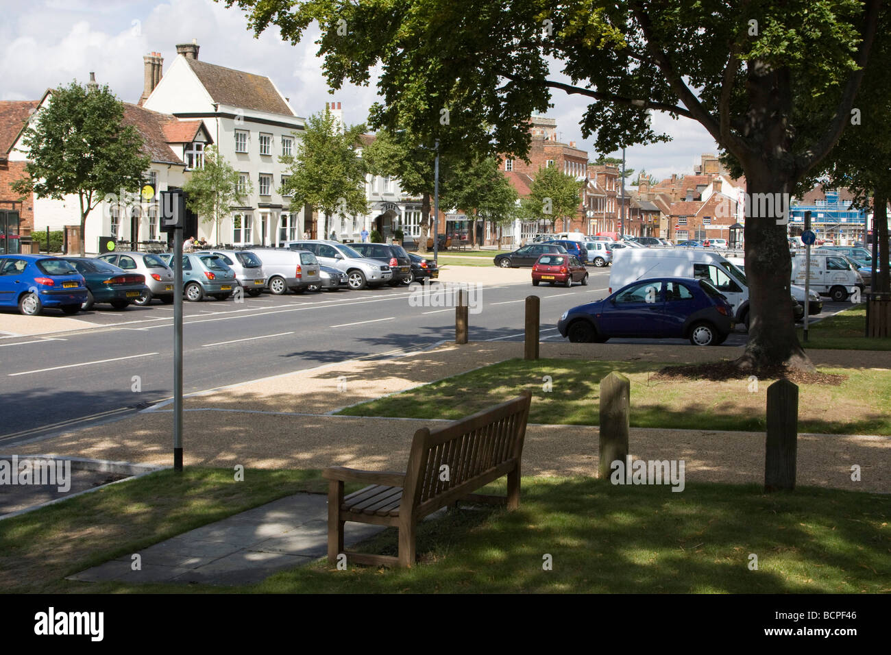Baldock town centre high street hertfordshire england uk gb Stock Photo