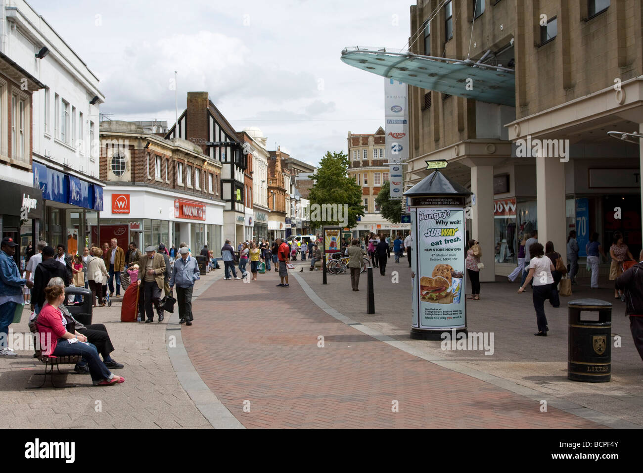 Bedford town centre high street  Bedfordshire england uk gb Stock Photo