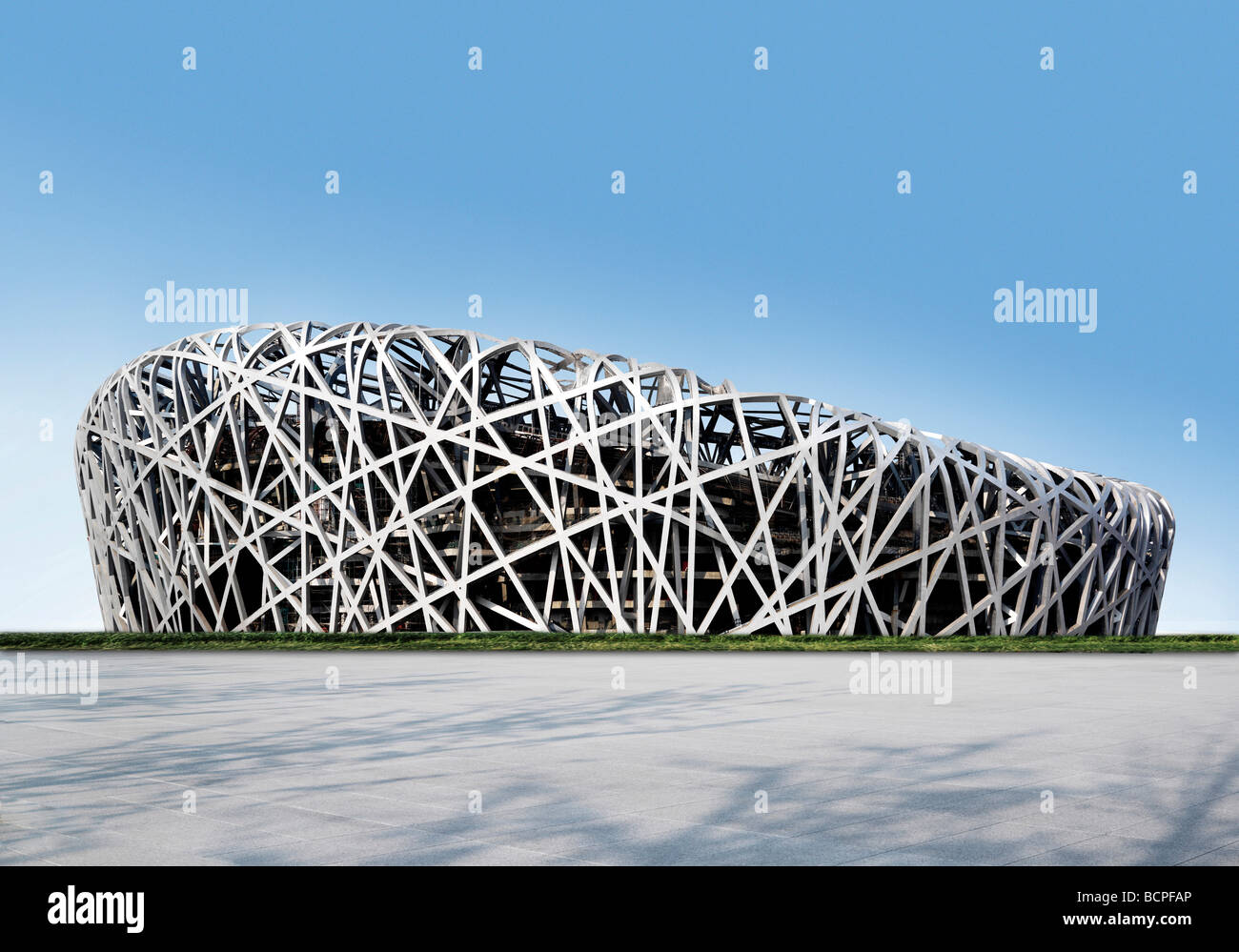 Steel frame of Bird's Nest, the National Stadium, Beijing, China Stock Photo