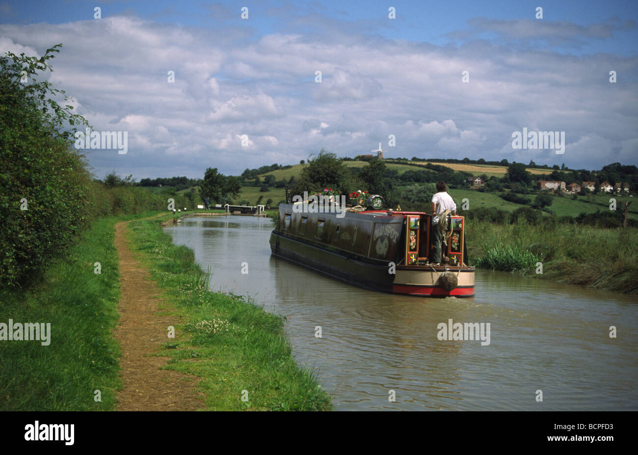 Canal barge cruising along hi-res stock photography and images - Alamy