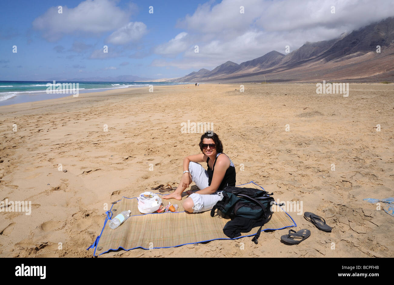 Fuerteventura beach woman hires stock photography and images Alamy