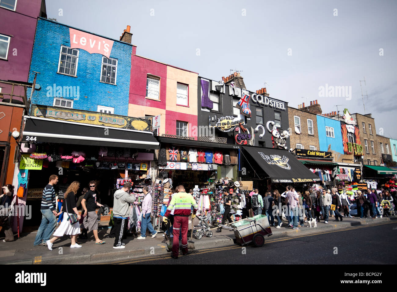 Crowded Camden High Street, Camden Town, London, England, UK Stock Photo