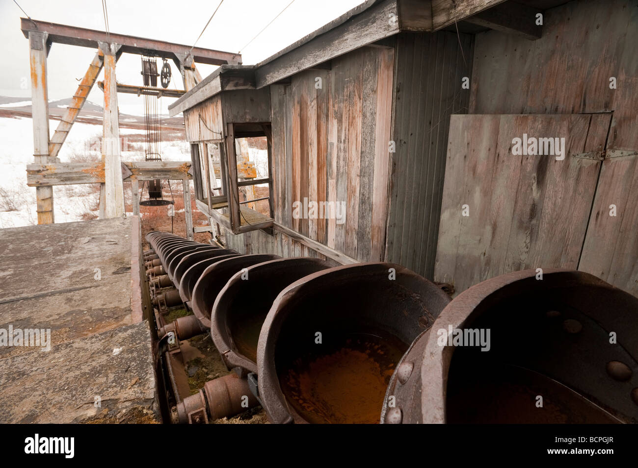 CONVEYOR BELT OF DREDGE BUCKETS Stock Photo Alamy