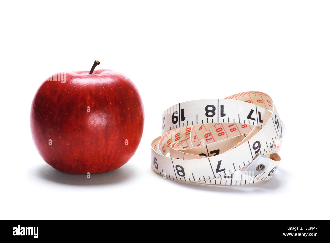 Apple and Tape Measure Stock Photo Alamy