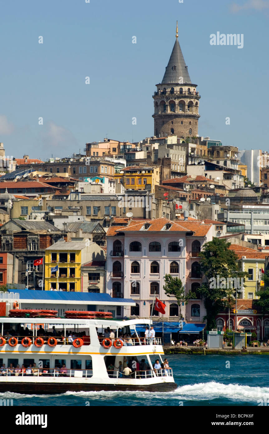 A ferry boat on the Golden Horn in Istanbul Turkey Stock Photo