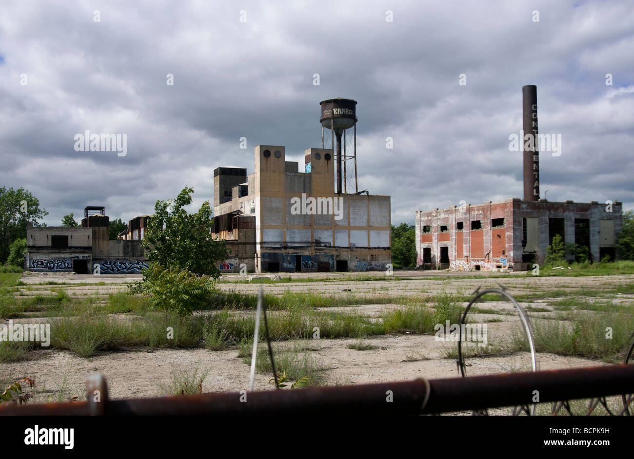 Detroit, Michigan, US, abandoned Continental Motor plant Stock Photo