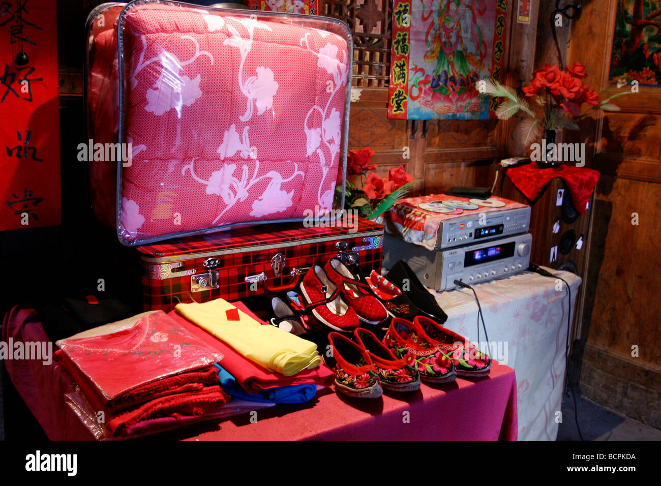 Dowry of a bride, Luobozhai Village, Wenchuan County, Aba TibetanQiang