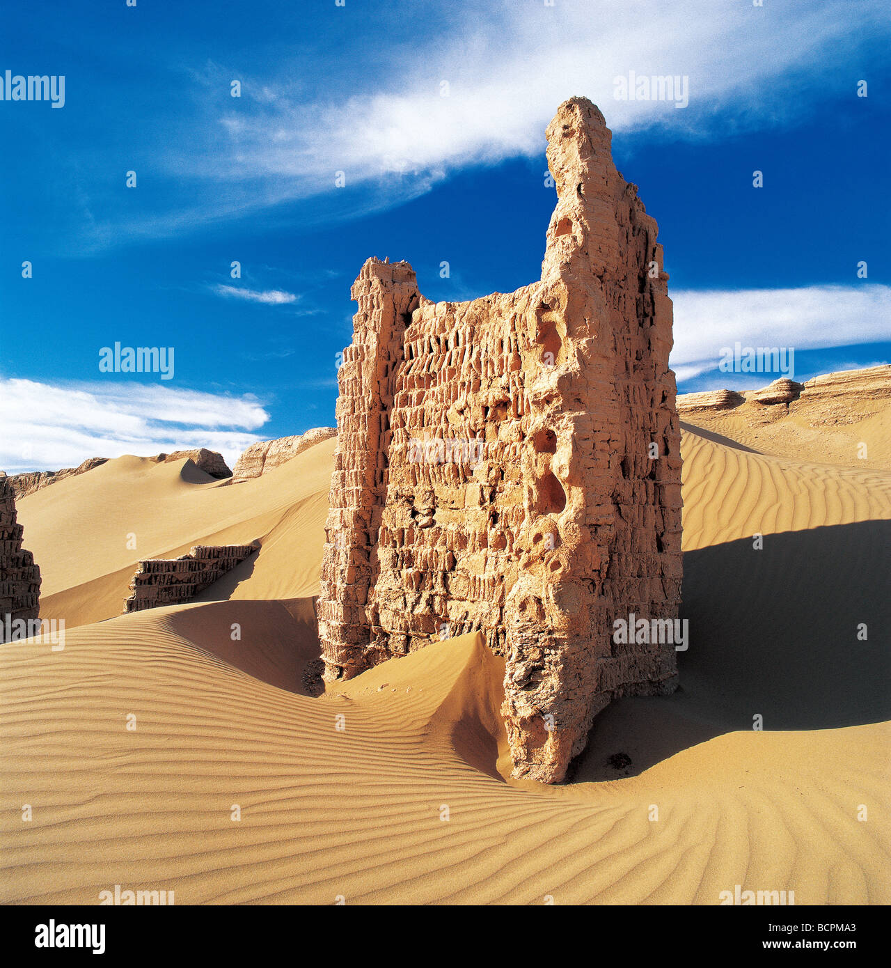 Ruins of Khara-Khoto, Ejin Banner, Inner Mongolia Autonomous Region, China Stock Photo
