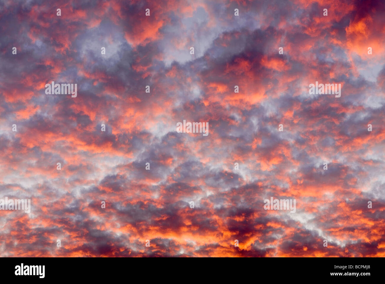 Sunset clouds over Wilsonville Oregon Stock Photo