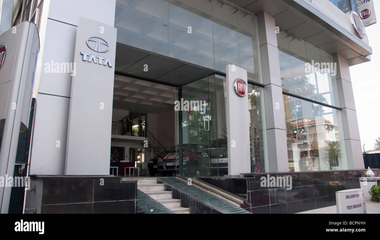 Modern Fiat and Tata motor vehicle showroom Jaipur Rajasthan India