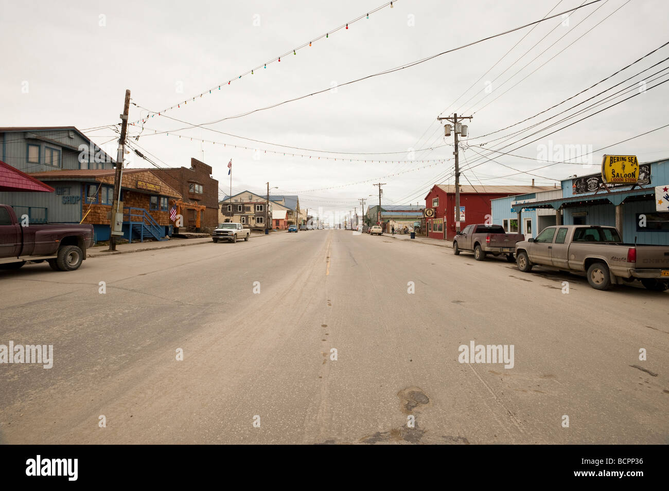 LOOKING DOWN FRONT STREET NOME ALASKA Stock Photo Alamy