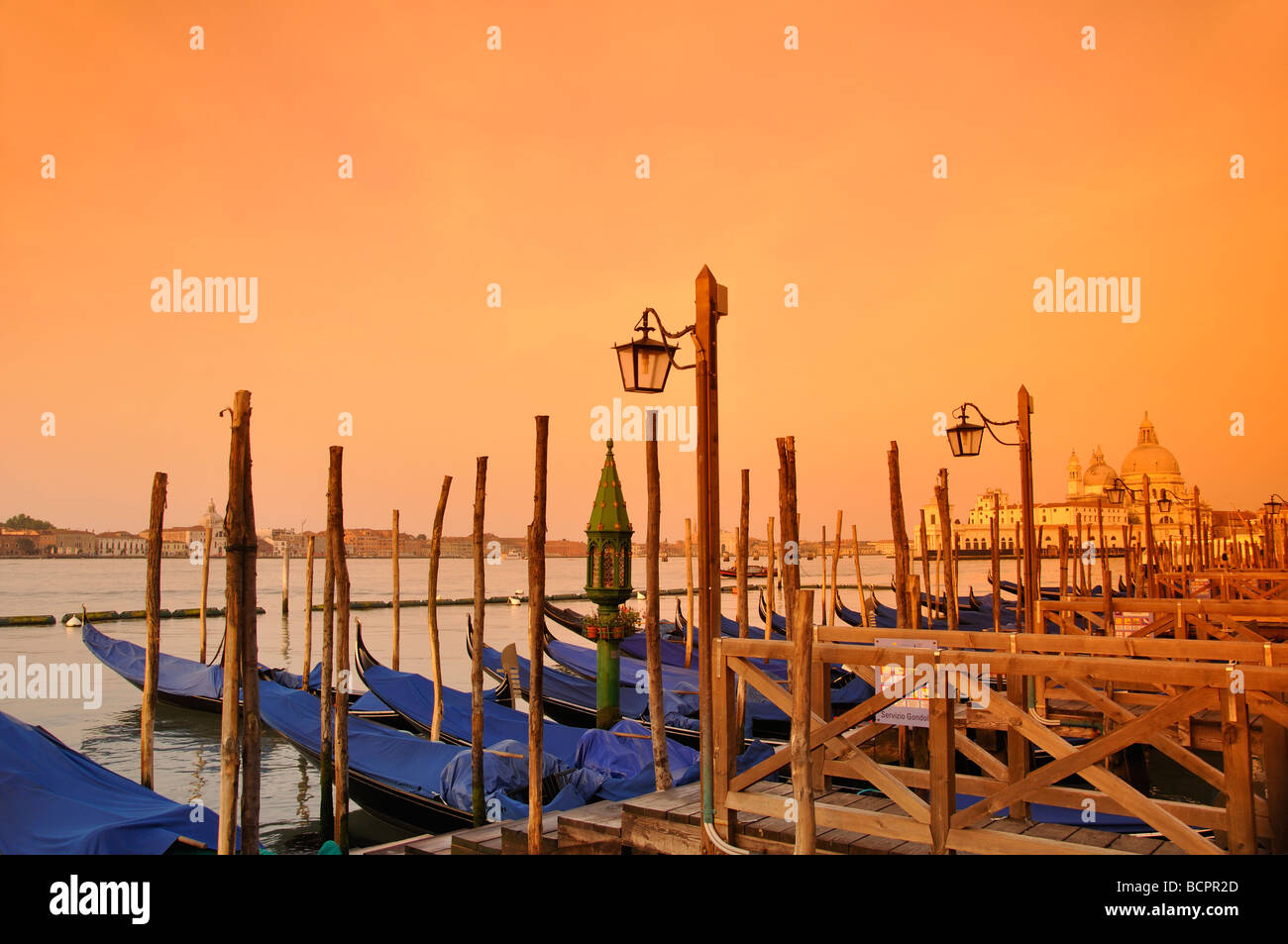 Venice gondolas at sunrise Stock Photo - Alamy