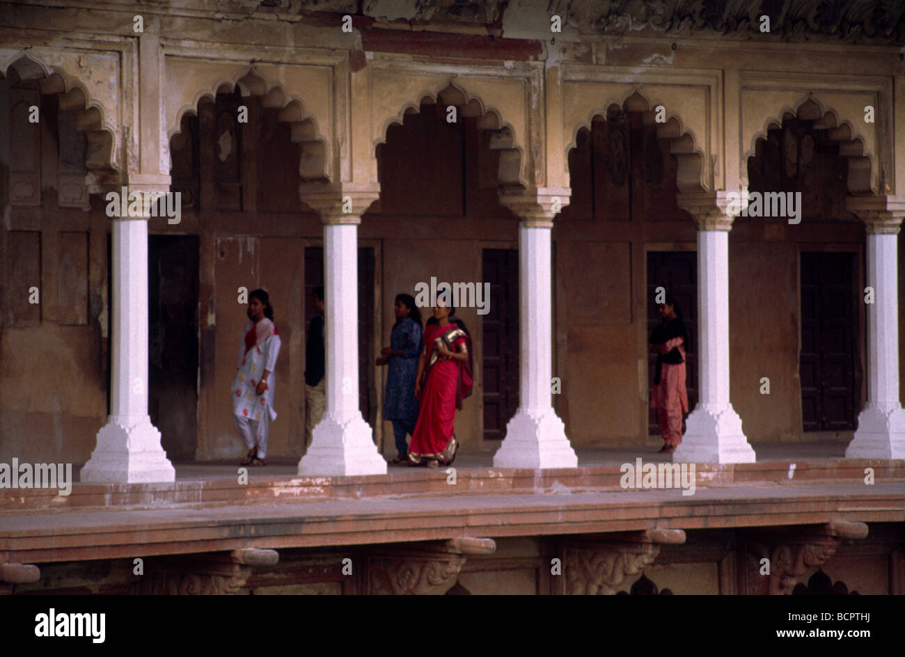 Agra India Fort Interior Stock Photo